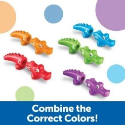 Learning Resources Snap N Learn Alphabet Alligators, 26 Double-Sided Pieces, Ages 18 mos+
