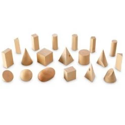 Learning Resources Wood Geometric Solids, Set of 19