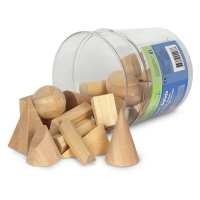 Learning Resources Wood Geometric Solids, Set of 19 2 Learning Resources Wood Geometric Solids, Set of 19 - Image 2