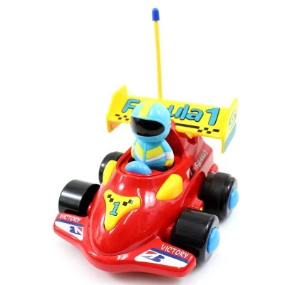 Insten Remote Control Cartoon Race Formula Car with Music, Lights & Action Figure, RC Baby Toys for Toddler & Kids, 4" Red 2 Insten Remote Control Cartoon Race Formula Car with Music, Lights & Action Figure, RC Baby Toys for Toddler & Kids, 4" Red - Image 2