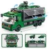 PANLOS 6 in 1 Vehicles Truck Robot Toy Model Educational Construction Carton Kids Building Blocks Brick Set for Ages Above 6, Green