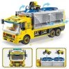 PANLOS 6 in 1 Construction Vehicles Truck Robot Toy Model Educational Carton Kids Building Blocks Brick Set for Ages Above 6, Yellow