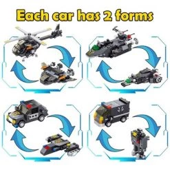 Panlos 8 In 1 Armored Vehicle Strategic Robot Model Building Set for STEM Play with Multiple Designs and Universal Brick Compatibility, 836 Pieces