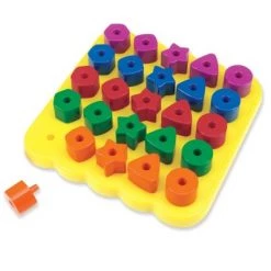 Learning Resources Stacking Shapes Pegboard, Fine Motor Toy