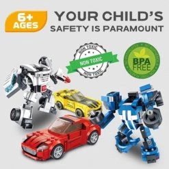 PANLOS 8 in 1 Car Racing Robot Toy Model Educational Construction Carton Kids Building Blocks Brick Set for Ages Above 6, Multicolor -Vehicles & Remote Control Sales unnamed file 284