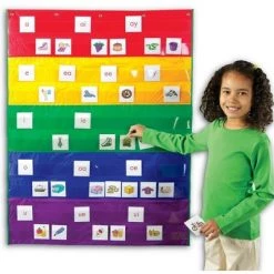 Learning Resources Rainbow Pocket Chart, Teacher Resource, Nylon
