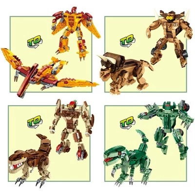 Panlos 8 in 1 Dinosaur and Robot Toy Model Building Blocks Model Kit with Pteranodon, Velociraptor, Triceratops, and Tyrannosaurus Rex, 979 Pieces 2 Panlos 8 in 1 Dinosaur and Robot Toy Model Building Blocks Model Kit with Pteranodon, Velociraptor, Triceratops, and Tyrannosaurus Rex, 979 Pieces - Image 2