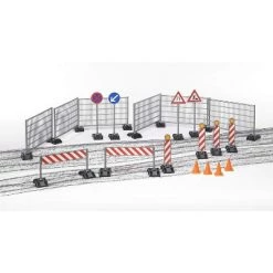 Bruder Construction Set with Railings, Site Signs and Pylons