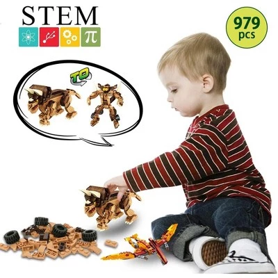 Panlos 8 in 1 Dinosaur and Robot Toy Model Building Blocks Model Kit with Pteranodon, Velociraptor, Triceratops, and Tyrannosaurus Rex, 979 Pieces 3 Panlos 8 in 1 Dinosaur and Robot Toy Model Building Blocks Model Kit with Pteranodon, Velociraptor, Triceratops, and Tyrannosaurus Rex, 979 Pieces - Image 3