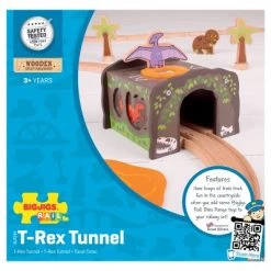 Bigjigs Rail T-Rex Tunnel Wooden Railway Train Set Accessory