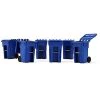 Set of 6 Blue Garbage Trash Bin Containers Replica 1/34 Models by First Gear