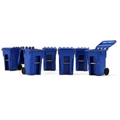 Set of 6 Blue Garbage Trash Bin Containers Replica 1/34 Models by First Gear
