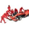 Formula One F1 Pit Crew 7 Figurine Set Team Red for 1/43 Scale Models by American Diorama