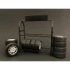 Metal Tire Rack with Rims and Tires for 1/24 Scale Models by American Diorama