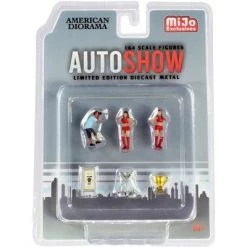 "Auto Show" Diecast Set of 6 pieces (3 Figurines and 3 Accessories) for 1/64 Scale Models by American Diorama