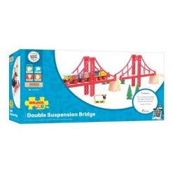 Bigjigs Rail Double Suspension Bridge Wooden Railway Train Set Accessory
