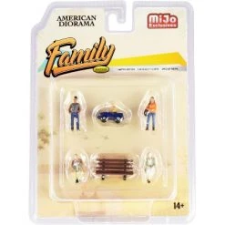 "Family" Diecast Set of 6 pieces (5 Figurines and 1 Accessory) for 1/64 Scale Models by American Diorama