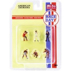 "Race Day 1" 6 piece Diecast Figurine Set for 1/64 Scale Models by American Diorama