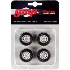 Muscle Car Rally Wheels and Tires Set of 4 pieces from "1970 Dodge Coronet Super Bee" 1/18 by GMP