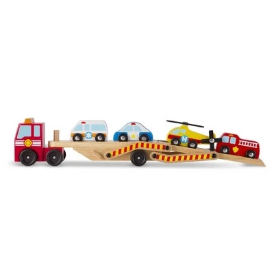Melissa & Doug Wooden Emergency Vehicle Set of 6 4 Melissa & Doug Wooden Emergency Vehicle Set of 6 - Image 4