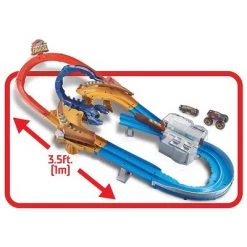 Hot Wheels Hot Wheels Monster Truck Scorpion Sting Raceway Car Play Set and Face Off Car Stunt Arena Game with 2 Toy Vehicles