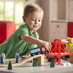 Melissa & Doug Melissa & Doug Deluxe Wooden Railway Train Set (130+pc)