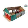 Kids Globe 1/32 Green Wooden Stable with Windbreak Netting 610250