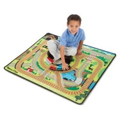 Melissa & Doug Melissa & Doug Round the Rails Train Rug With 3 Linking Wooden Train Cars (39 x 36 inches) -Vehicles & Remote Control Sales unnamed file 3893