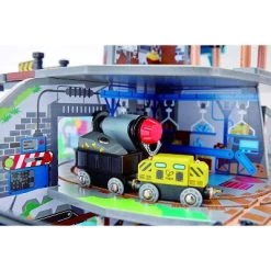 Hape Kids Wooden Railway Cargo Multi Level Train Station Mighty Mountain Mine Toy Play Set with Waterfall Tunnel, Bridge, and Crane -Vehicles & Remote Control Sales unnamed file 3964
