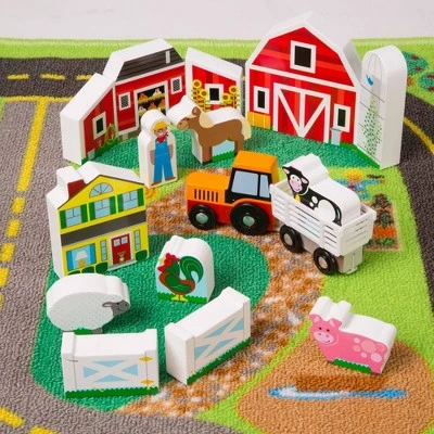 Melissa & Doug Deluxe Activity Road Rug Play Set with 49pc Wooden Vehicles and Play 3 Melissa & Doug Deluxe Activity Road Rug Play Set with 49pc Wooden Vehicles and Play - Image 3