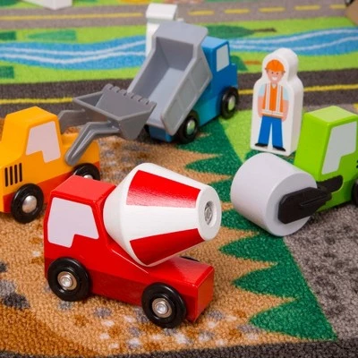 Melissa & Doug Deluxe Activity Road Rug Play Set with 49pc Wooden Vehicles and Play 4 Melissa & Doug Deluxe Activity Road Rug Play Set with 49pc Wooden Vehicles and Play - Image 4