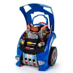Theo Klein Interactive Toddler Toy Car and Engine Service Maintenance Station and Play Set with Kids Tools Included, Blue