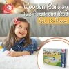 Leo & Friends Wooden Railway 123 Puzzle and Bead Set 18-Pieces