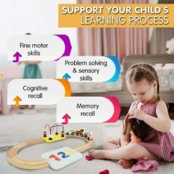 Leo & Friends Wooden Railway 123 Puzzle and Bead Set 18-Pieces -Vehicles & Remote Control Sales unnamed file 4031