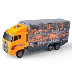 Link Worldwide Ready! Set! Play! Link 11 In 1 Die-Cast Construction Truck Vehicle Carrier, Car Toy Set Play Vehicles