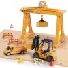 iPlay, iLearn, Construction Site Playset, Includes Cargo Transport, Magnetic Crane, Tow Truck Logging Truck and Forklift, Ages 6 Months & Up