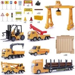 iPlay, iLearn, Construction Site Playset, Includes Cargo Transport, Magnetic Crane, Tow Truck Logging Truck and Forklift, Ages 6 Months & Up -Vehicles & Remote Control Sales unnamed file 4310