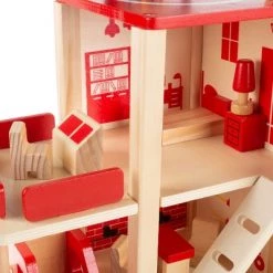 Toy Time Kids' Wooden Fire Station Playset With 3-Tier Firehouse, Fire Truck, Helicopter, and 16 Accessories - 10.75" x 13", Set of 19 -Vehicles & Remote Control Sales unnamed file 4322