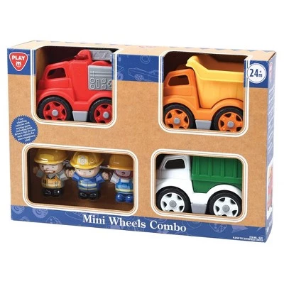 PLAY Mini Wheels Trucks and Workers Combo - Set of 3 1 PLAY Mini Wheels Trucks and Workers Combo - Set of 3
