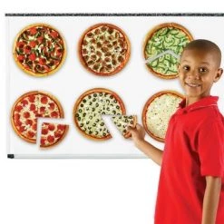 Learning Resources Magnetic Pizza Fractions, Fraction Games for Kids, 24 Pieces, Ages 6+
