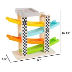 Toy Time Ramp and Colorful Wooden Racecar Set - 4-Pc.
