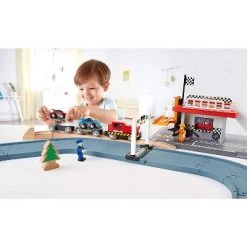 Hape Wooden 6 Piece Race Car Transporter Play Set with Foldable Ramps, Magnetic Couplers, and Driver Figurine for Kids Ages 3 and Up, Multicolor -Vehicles & Remote Control Sales unnamed file 4432