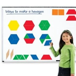 Learning Resources Giant Magnetic Pattern Blocks, Grades PreK+