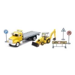 New-Ray New Ray 1/43 Peterbilt Roll-off with New Holland Backhoe 16183
