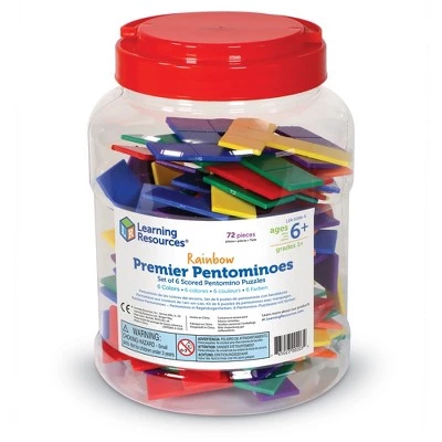 Learning Resources Rainbow Premier Pentominoes - 72 Pieces, Ages 6+ Early Geometry Skills & Concepts, Classroom and Homeschool Supplies 1 Learning Resources Rainbow Premier Pentominoes - 72 Pieces, Ages 6+ Early Geometry Skills & Concepts, Classroom and Homeschool Supplies