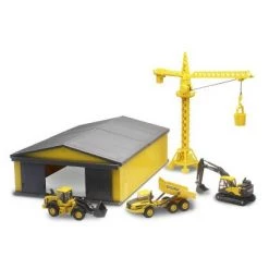 New-Ray New Ray 1/64 Volvo Construction Vehicles & Machine Shed Set SS-32105