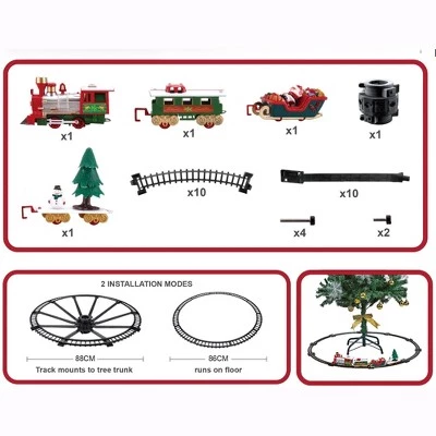 Northlight 31 Pc Red and Silver Battery Operated Lighted and Animated Christmas Tree Train Set with Sound 1 Northlight 31 Pc Red and Silver Battery Operated Lighted and Animated Christmas Tree Train Set with Sound