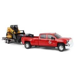 Big Country Toys 1/20 Chevy Silverado 3500 Dually w/ Gooseneck Trailer & Skid Steer Loader 473-450-Set