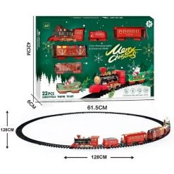 Northlight 22pc Red Battery Operated Lighted and Animated Christmas Train Set with Music and Sound