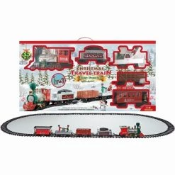Northlight 35pc Silver and Red Battery Operated Lighted and Animated Classic Train Set with Sound